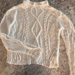 RACHEL Rachel Roy Cream Cable Knit Mock Neck Sweater